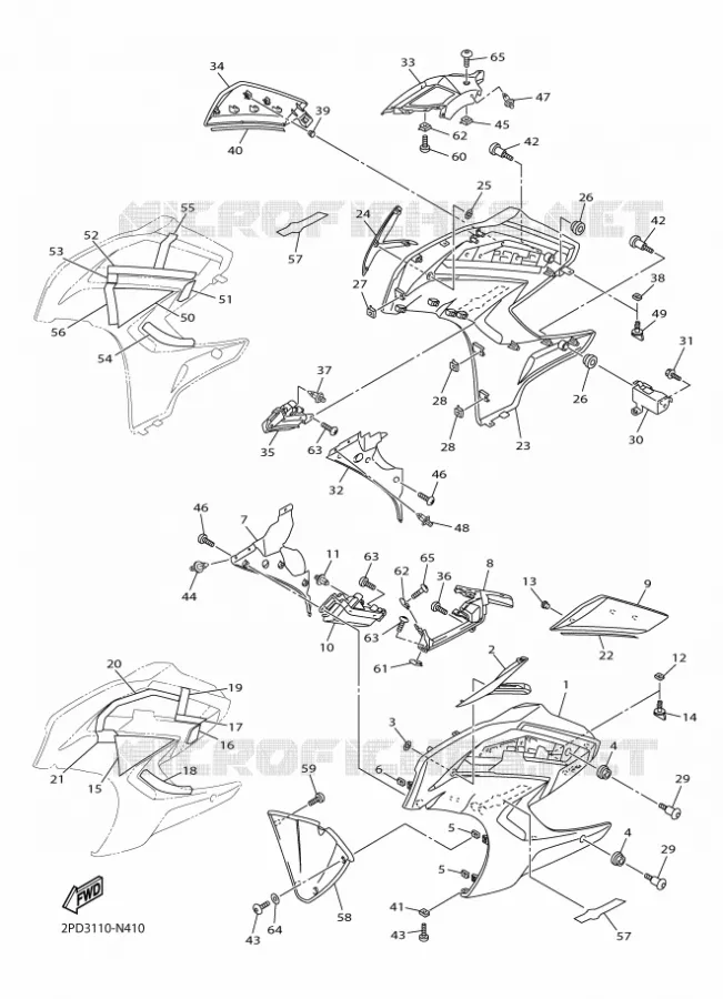 CARENAGES 2 Yamaha MOTO 1300 2014 FJR  FJR1300AE