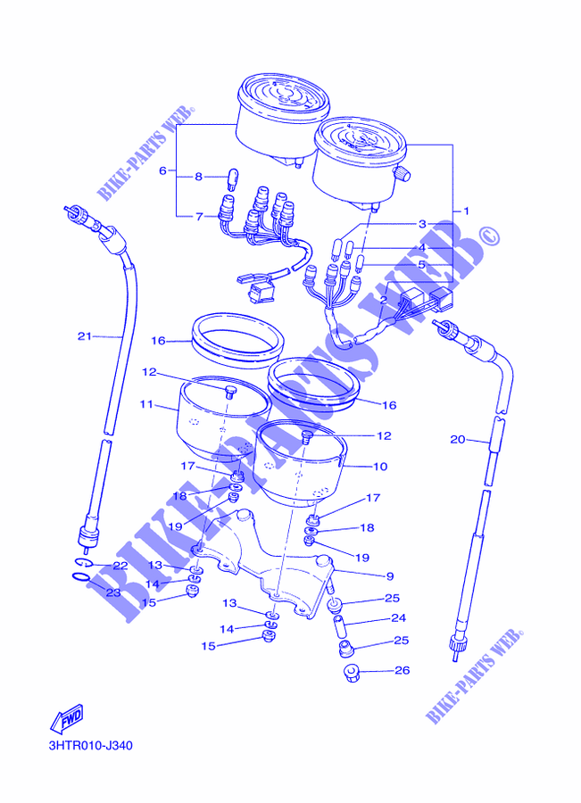 COMPTEUR  pour Yamaha SR 400 de 2014