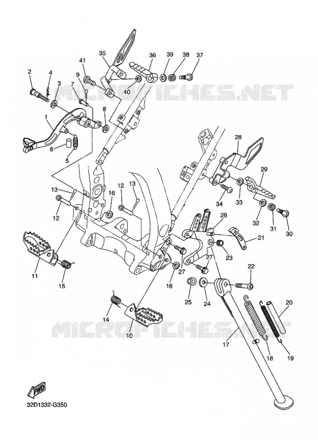 SUPPORT / REPOSE PIEDS Yamaha MOTO 250 2014 WRX  WR250X