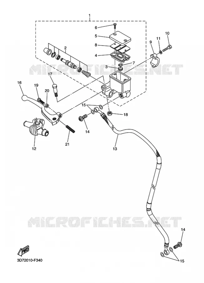 MAITRE CYLINDRE DE FREIN AVANT Yamaha MOTO 250 2014 WRX  WR250X