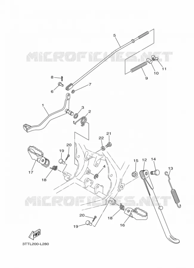 SUPPORT / REPOSE PIEDS Yamaha MOTO 125 2014 DT  DT125