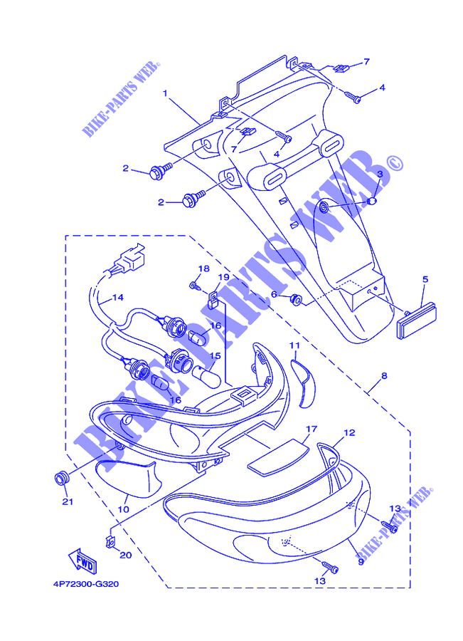 FEU ARRIERE pour Yamaha XC125E de 2014