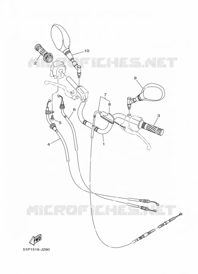 GUIDON ET CABLES Yamaha MOTO 125 2014 YBR  YBR125ED