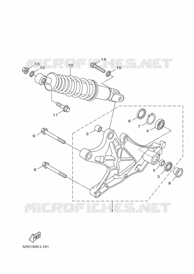 BRAS OSCILLANT / AMORTISSEUR Yamaha SCOOTER 151 2014 XENTER  HW151