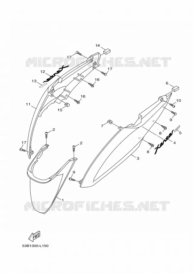 COUVERCLE LATERAL Yamaha SCOOTER 125 2014 XENTER  HW125