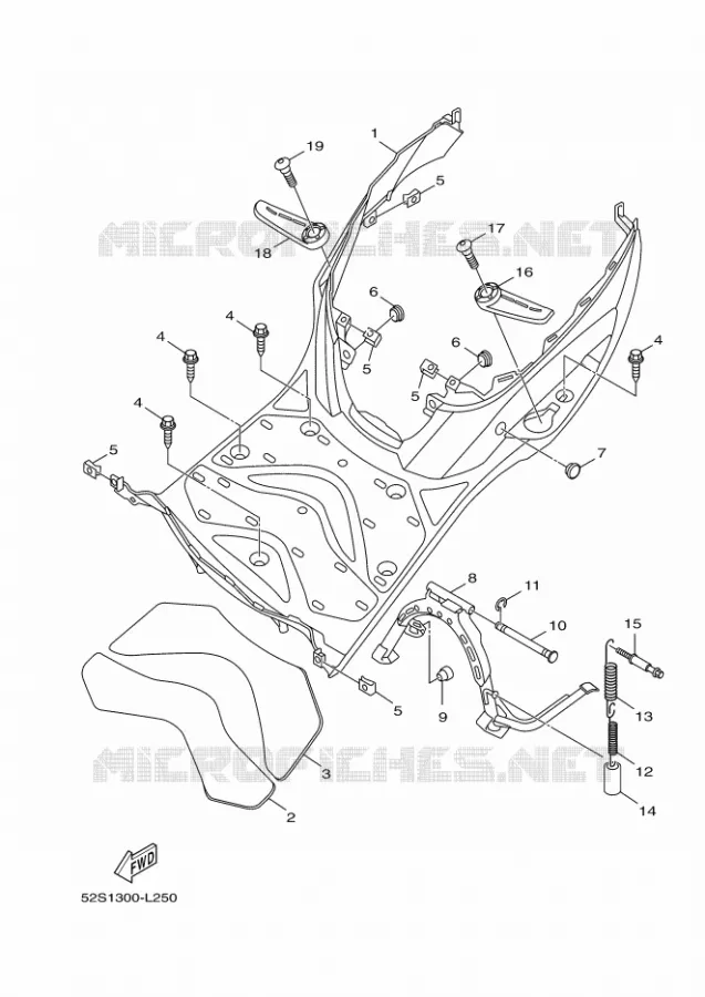SUPPORT / REPOSE PIEDS Yamaha SCOOTER 125 2014 XENTER  HW125
