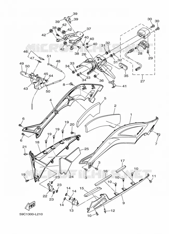 COUVERCLE LATERAL 2 Yamaha SCOOTER 530 2014 TMAX  XP500