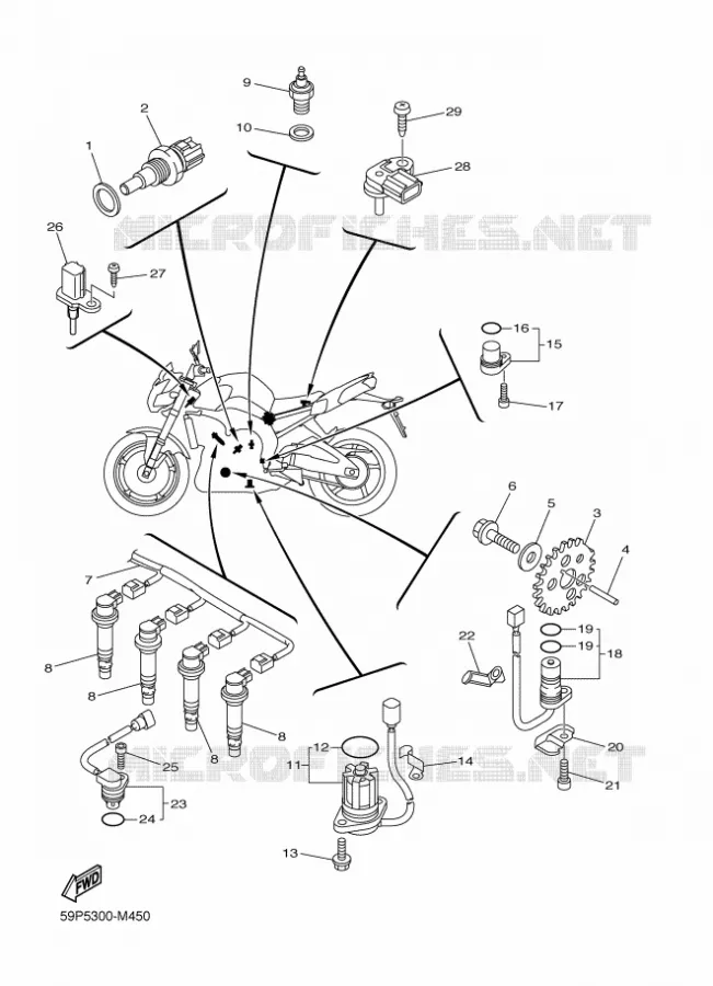 PARTIE ELECTRIQUE 1 Yamaha MOTO 800 2014 FZ8 ABS  FZ8-NA