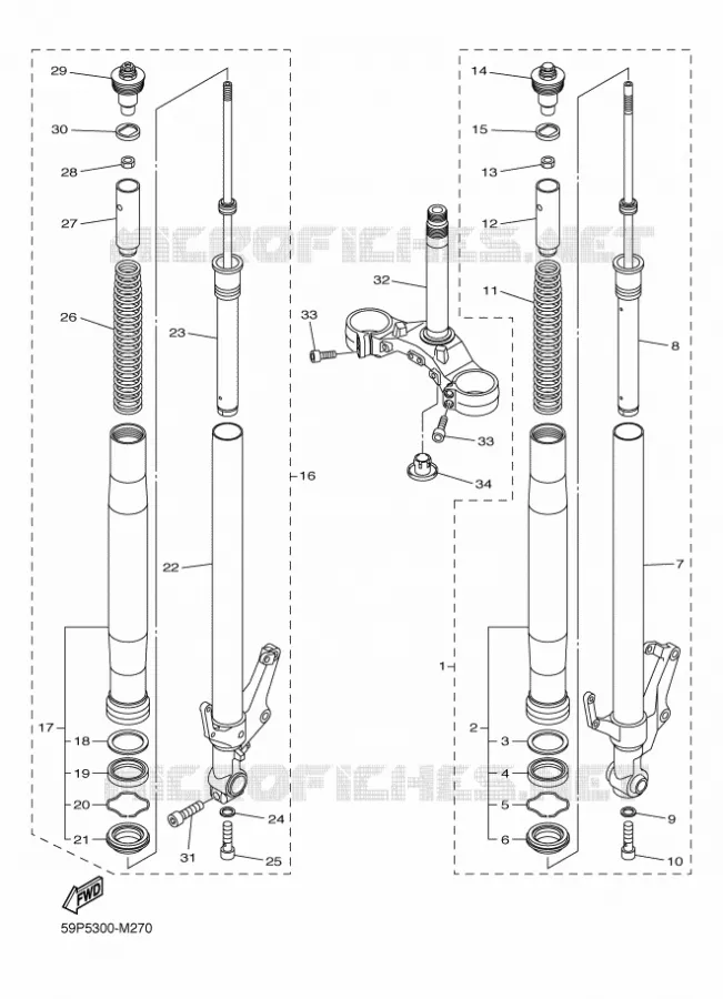 FOURCHE Yamaha MOTO 800 2014 FZ8 ABS  FZ8-NA