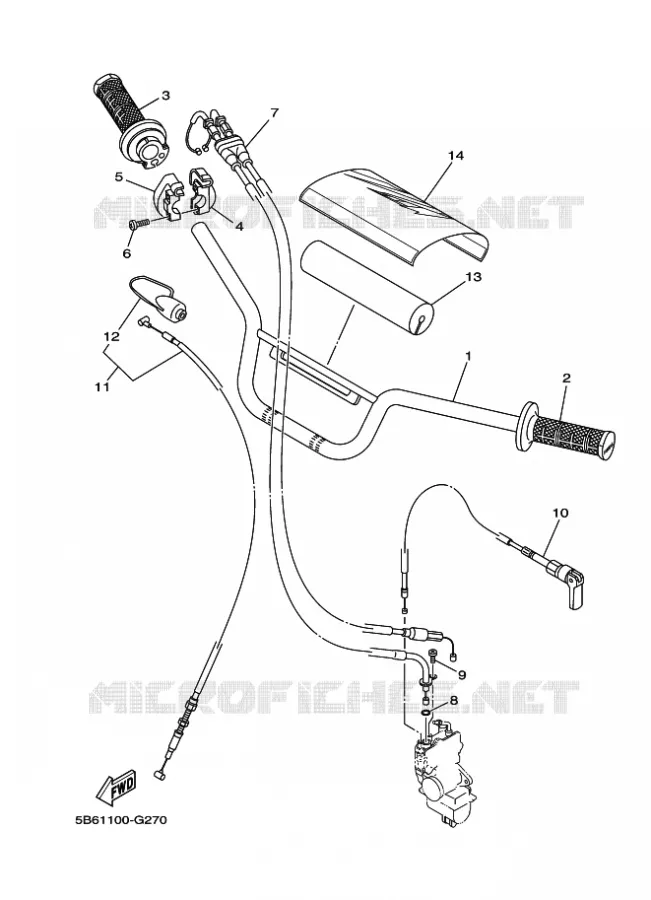 GUIDON ET CABLES Yamaha MOTO 110 2014 TTR  TT-R110E