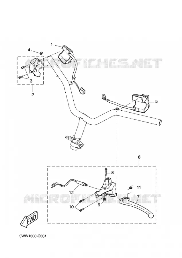 COMMODO / LEVIER Yamaha SCOOTER 50 2014 BOOSTER  CW50
