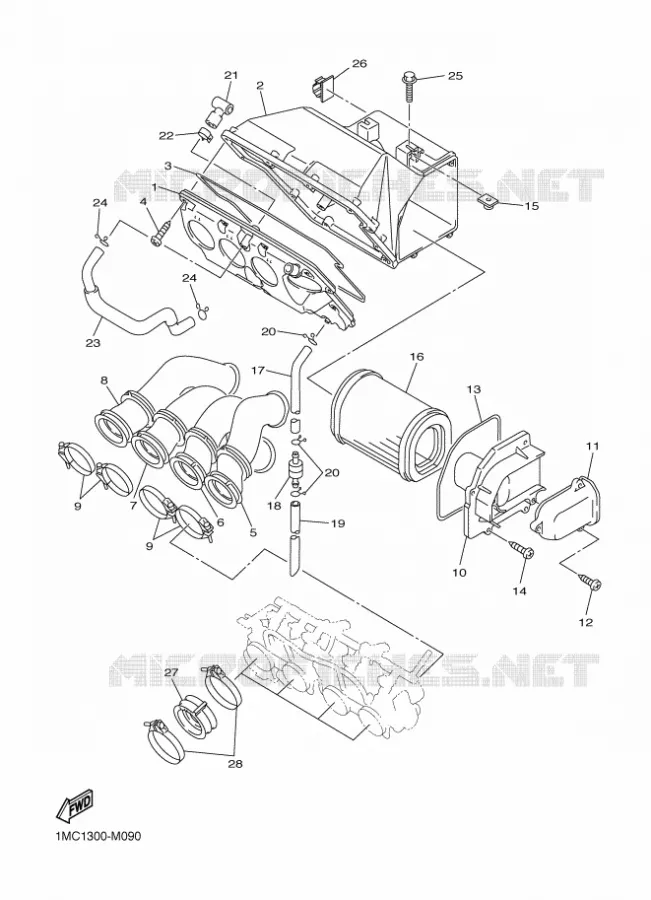 ADMISSION Yamaha MOTO 1300 2015 FJR  FJR1300AS