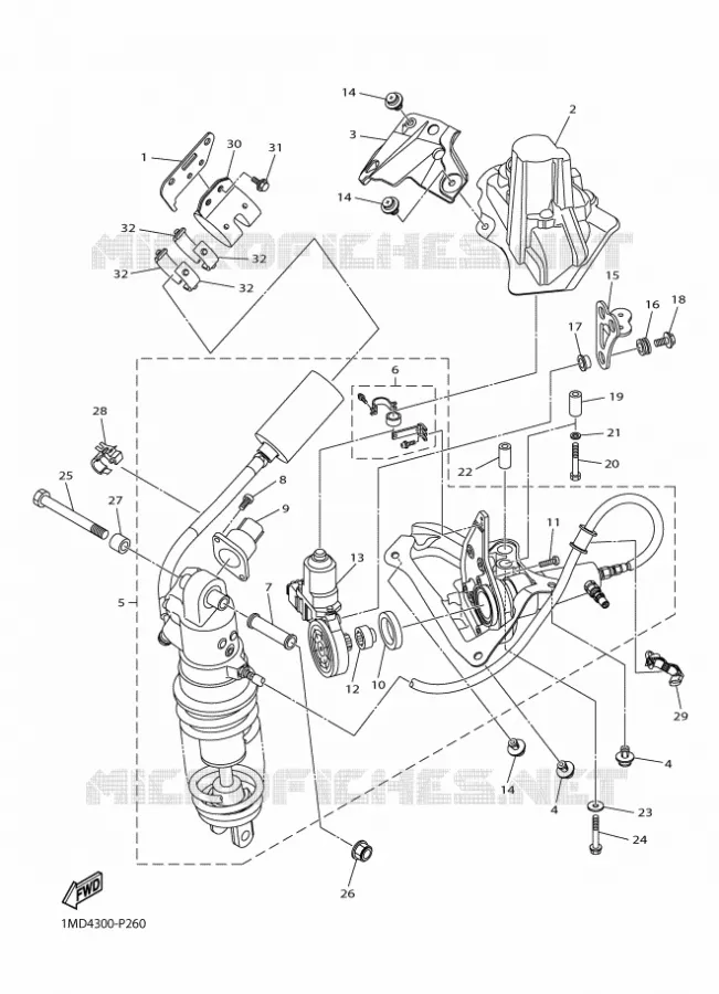 AMORTISSEUR ARRIERE Yamaha MOTO 1300 2015 FJR  FJR1300AS