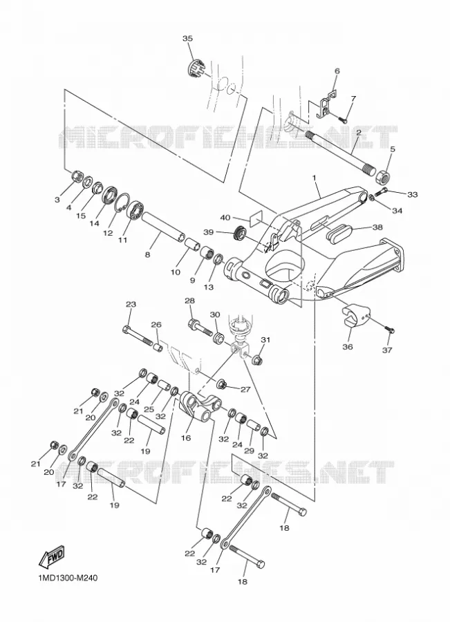 BRAS ARRIERE Yamaha MOTO 1300 2015 FJR  FJR1300AS