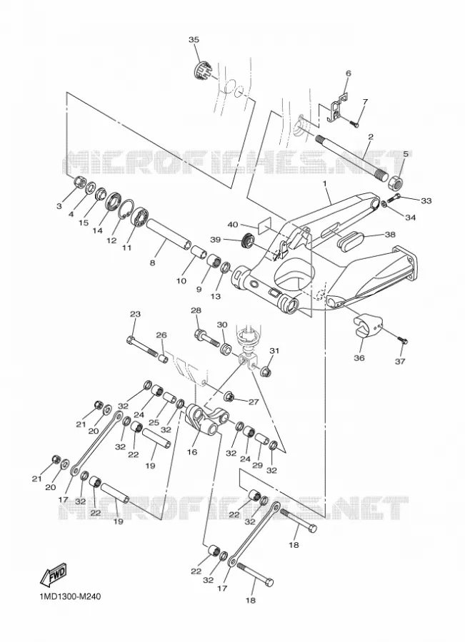 BRAS ARRIERE Yamaha MOTO 1300 2015 FJR  FJR1300AS