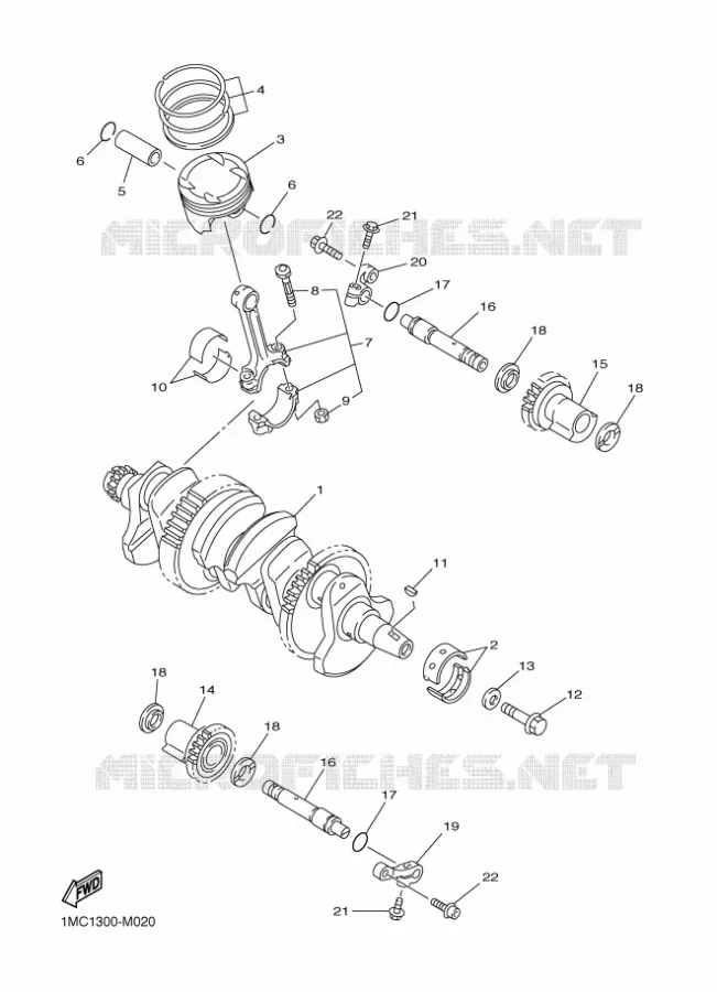 VILEBREQUIN / PISTON Yamaha MOTO 1300 2015 FJR  FJR1300AS