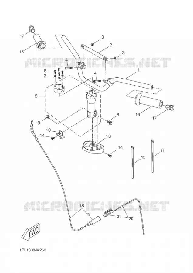 GUIDON ET CABLES Yamaha SCOOTER 50 2015 AEROX  NS50N