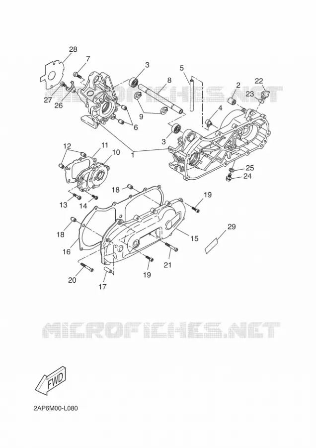 CARTER MOTEUR Yamaha SCOOTER 50 2015 OVETTO  YN50