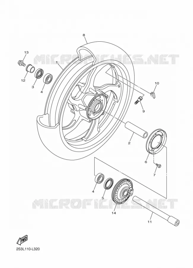ROUE AVANT Yamaha MOTO 1700 2015 VMAX  VMX17