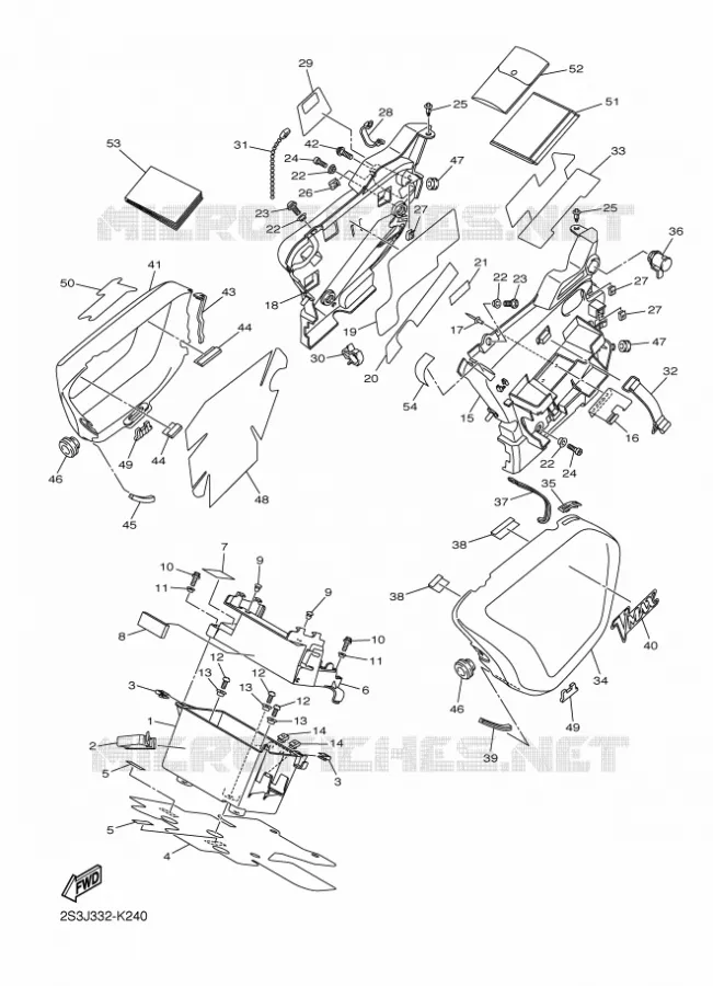 COUVERCLE LATERAL 2 Yamaha MOTO 1700 2015 VMAX  VMX17
