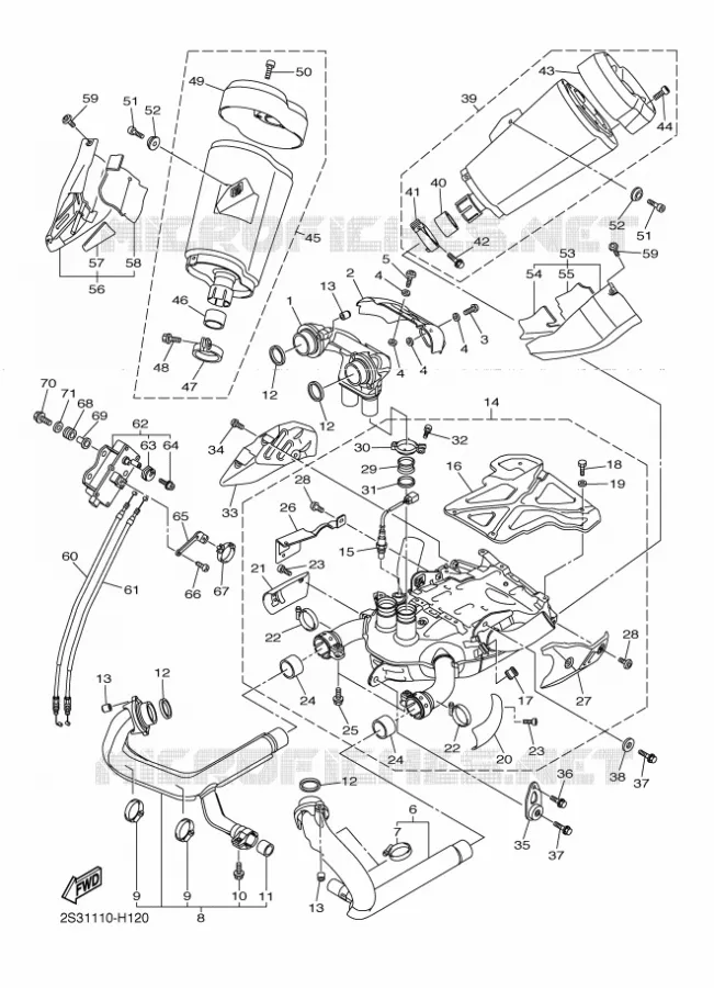 ECHAPPEMENT Yamaha MOTO 1700 2015 VMAX  VMX17