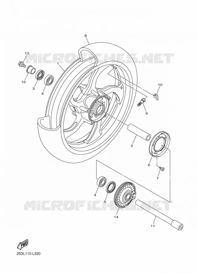 ROUE AVANT Yamaha MOTO 1700 2015 VMAX  VMX17