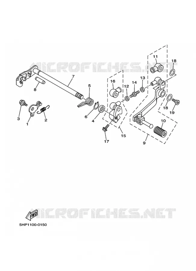 AXE DE SELECTEUR / PEDALE Yamaha MOTO 125 2015 TTR  TT-R125LW