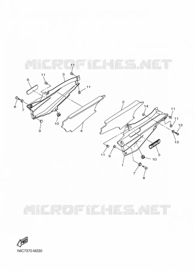 COUVERCLE LATERAL Yamaha MOTO 1300 2015 FJR  FJR1300AE