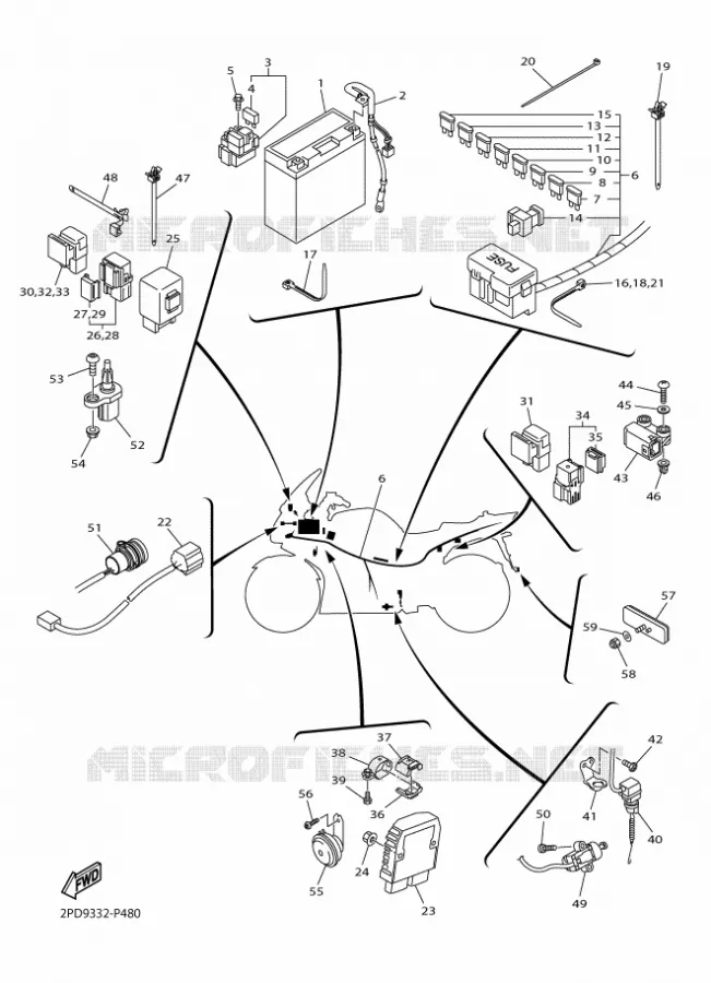 PARTIE ELECTRIQUE 2 Yamaha MOTO 1300 2015 FJR  FJR1300AE