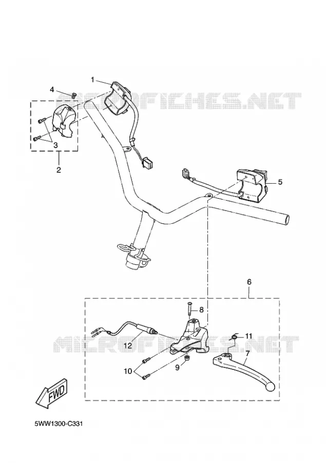 COMMODO / LEVIER Yamaha SCOOTER 50 2015 BOOSTER  CW50