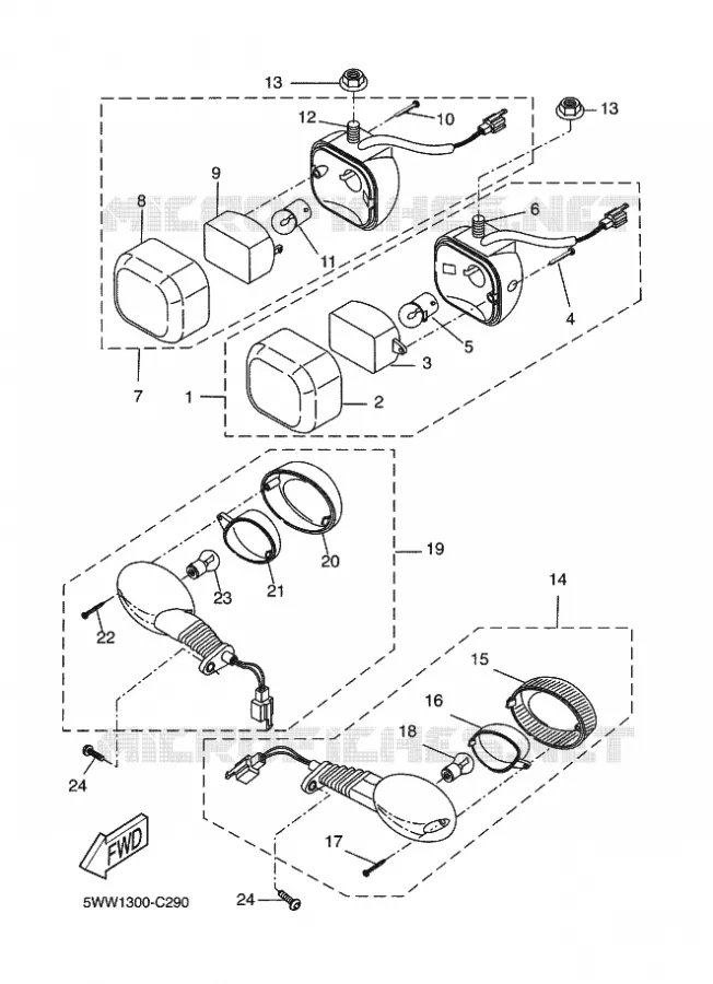 CLIGNOTANT Yamaha SCOOTER 50 2015 BOOSTER  CW50