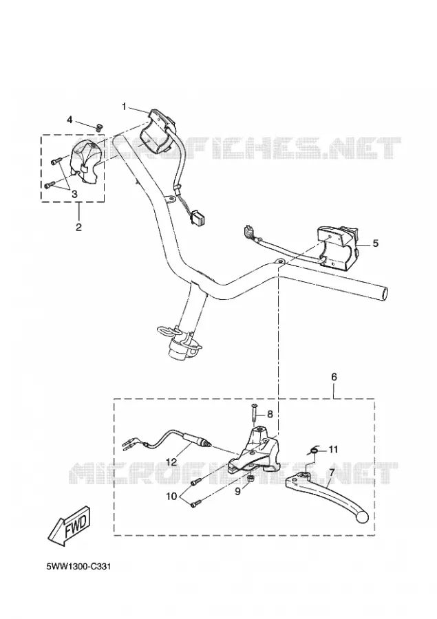 COMMODO / LEVIER Yamaha SCOOTER 50 2015 BWS  CW50
