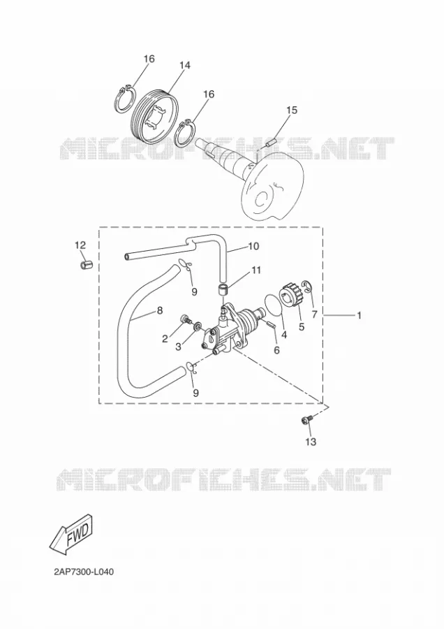 POMPE A HUILE Yamaha SCOOTER 50 2016 NEOS  YN50
