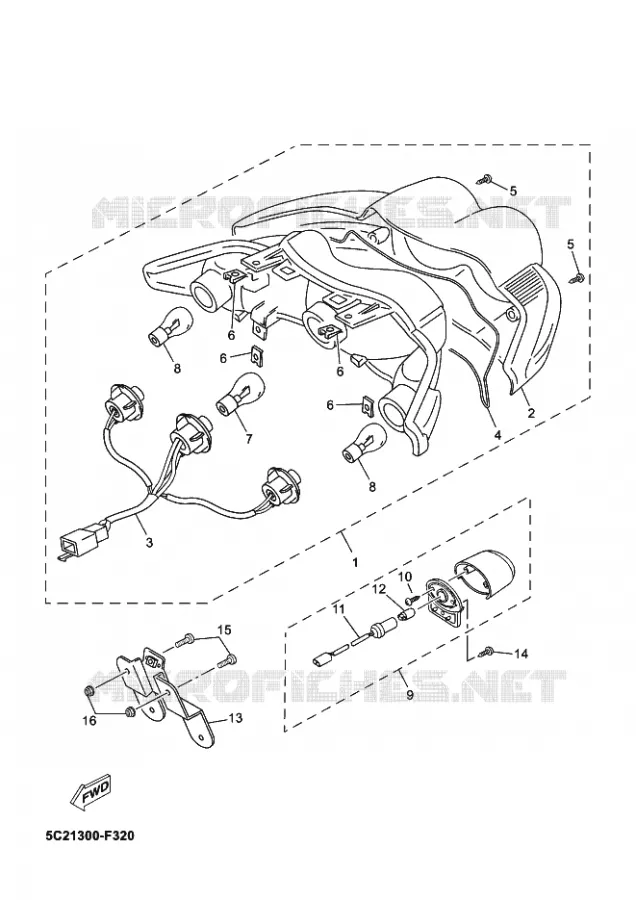 FEU ARRIERE Yamaha SCOOTER 50 2016 NEOS  YN50