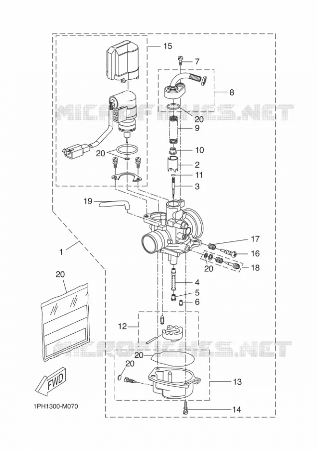 CARBURATEUR Yamaha SCOOTER 50 2016 NEOS  YN50