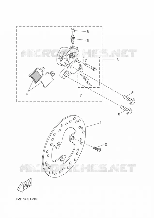 ETRIER DE FREIN AVANT Yamaha SCOOTER 50 2016 NEOS  YN50