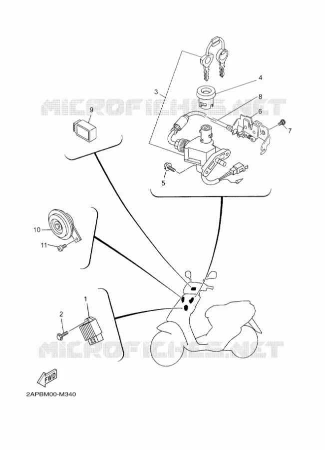 PARTIE ELECTRIQUE 1 Yamaha SCOOTER 50 2016 NEOS  YN50