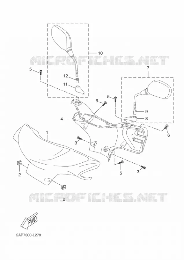 CARENAGES 1  Yamaha SCOOTER 50 2016 OVETTO  YN50