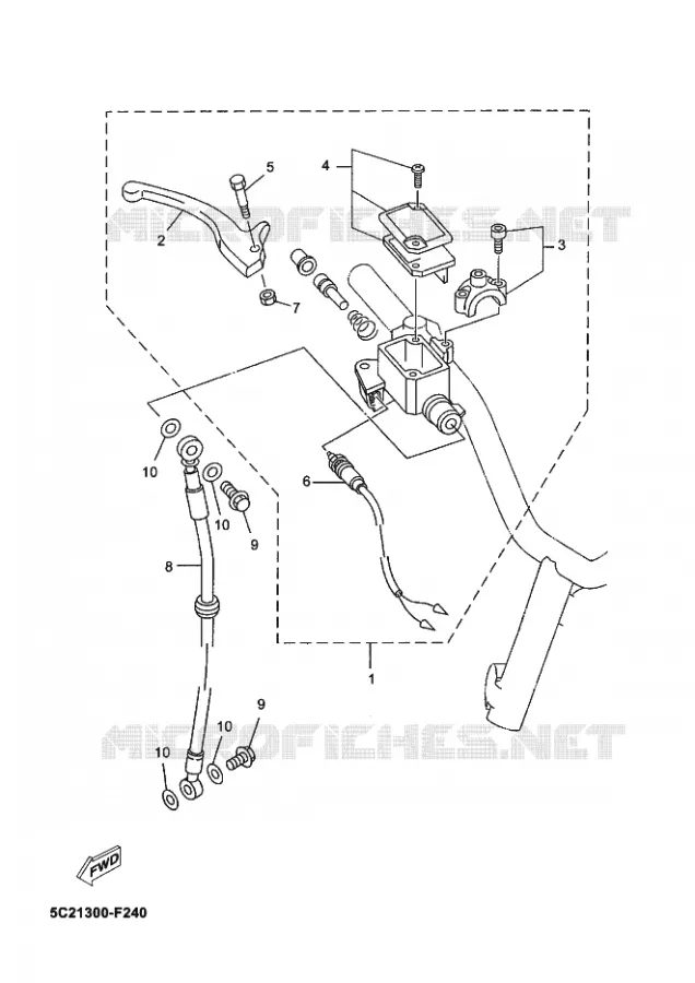 MAITRE CYLINDRE DE FREIN AVANT Yamaha SCOOTER 50 2010 NEOS  YN50NEOS
