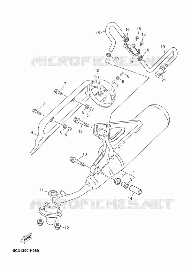 ECHAPPEMENT Yamaha SCOOTER 50 2010 NEOS 4T  YN50FNEOS 50 4ST