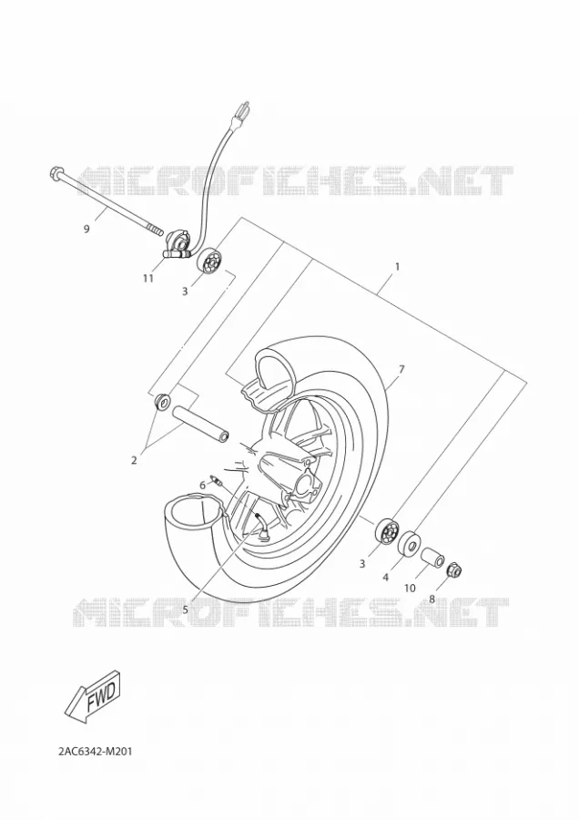 ROUE AVANT Yamaha SCOOTER 50 2015 NEOS LA POSTE  YN50FT