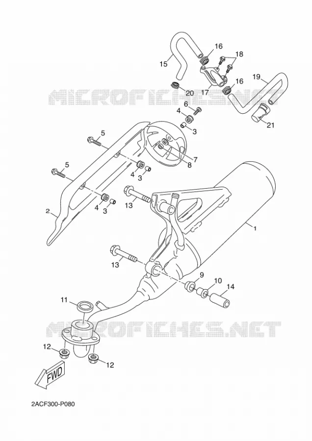 ECHAPPEMENT Yamaha SCOOTER 50 2015 NEOS 4T UBS  YN50FU