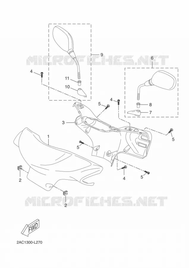 CARENAGES 1  Yamaha SCOOTER 50 2014 NEOS 4T UBS  YN50FU