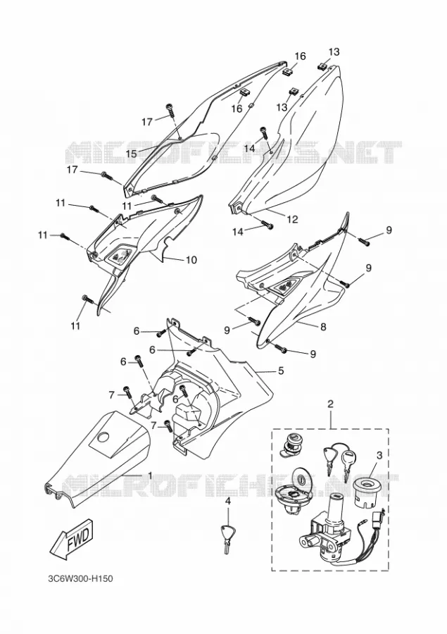COUVERCLE LATERAL Yamaha SCOOTER 50 2011 AEROX  YQ50
