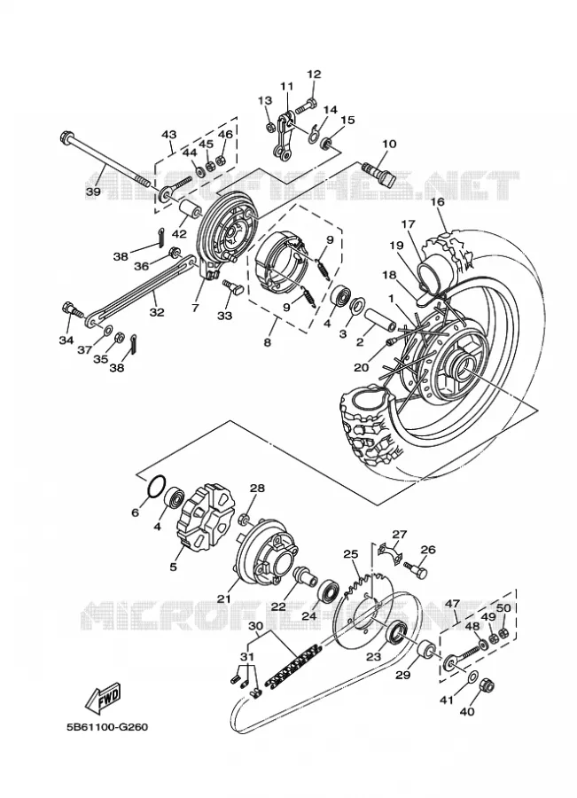 ROUE ARRIERE Yamaha MOTO 110 2016 TTR  TT-R110E