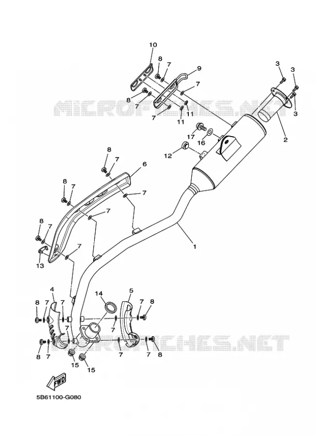 ECHAPPEMENT Yamaha MOTO 110 2015 TTR-E  TT-R110E