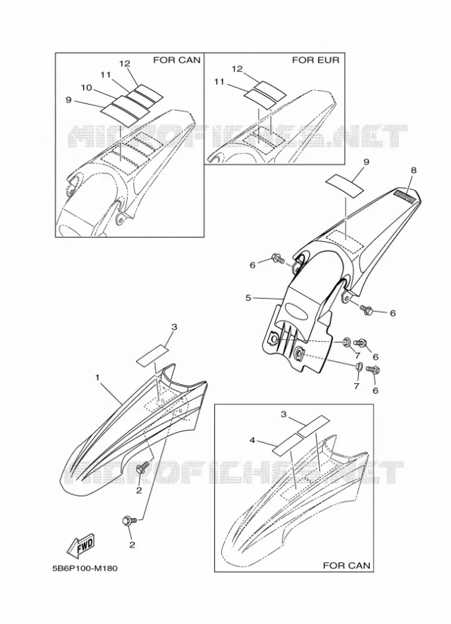 GARDE BOUE Yamaha MOTO 110 2015 TTR-E  TT-R110E