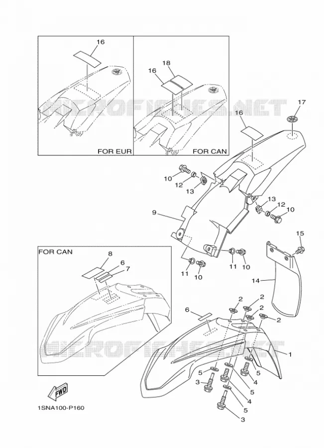 GARDE BOUE Yamaha MOTO 85 2015 YZ GRANDES ROUES  YZ85LW