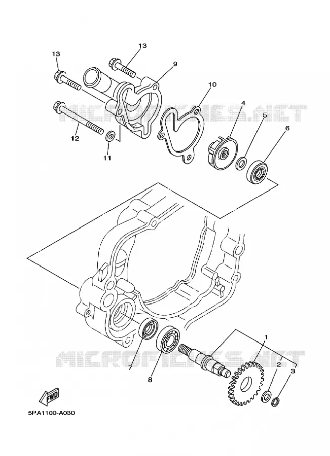 POMPE A EAU / DURITES Yamaha MOTO 85 2015 YZ GRANDES ROUES  YZ85LW