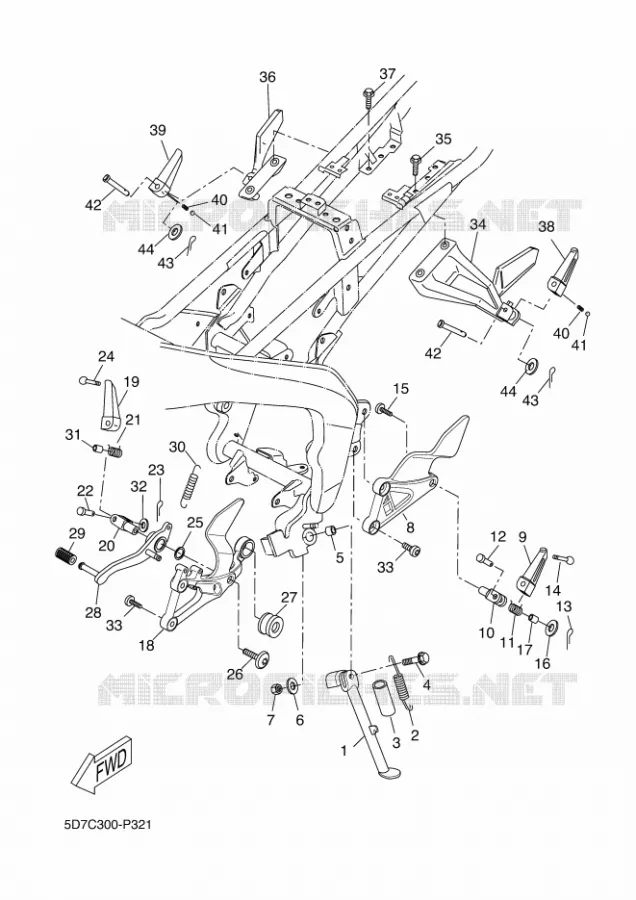 SUPPORT / REPOSE PIEDS Yamaha MOTO 125 2016 MT ABS  MT125-A